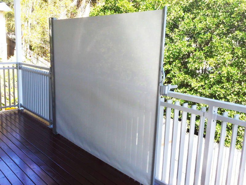 Lookout Screens portable privacy screen on timber veranda railing